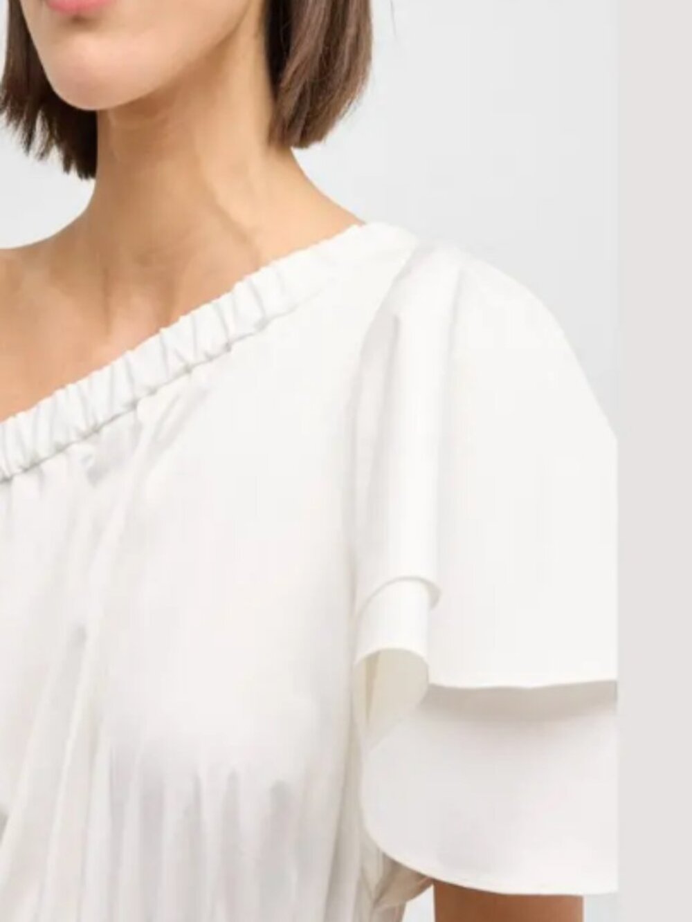 Cynthia Rowley One-Shoulder Stretch Cotton Midi Dress - White - Size M - Picture 6 of 6